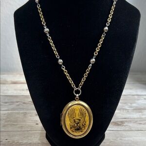 Gold and Silver Locket Necklace
